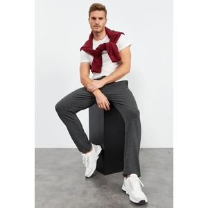Tommy Life Tommy Life  Antrasit Melanj Erkek Bağcıklı Cepli Standart Kalıp Klasik Paça Eşofman Alt-84682