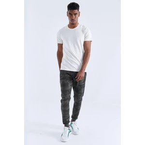 Tommy Life Tommy Life  Haki Erkek Kamuflaj Desenli Dar Kesim Jogger Eşofman Alt-84754