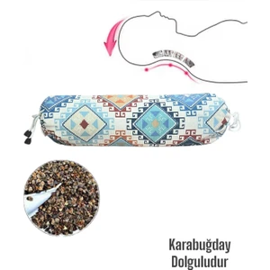 Karabuğday Dolgulu Boyun Yastığı, Silindir Boyun Masaj Yastığı, Karabuğday Yoga Yastığı, Bolster