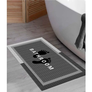 SİHİRLİ AYAKLAR Su Geçirmez Kaydırmaz Banyo Paspası Banyo Halısı Su Emici Kaymaz Siyah Paspas 50X70