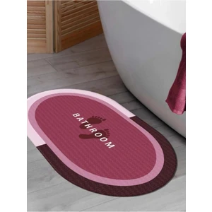 SİHİRLİ AYAKLAR Bordo Su Geçirmez Kaydırmaz Banyo Paspası Banyo Halısı Su Emici Kaymaz Paspas 50X70