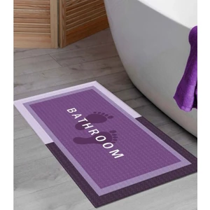 SİHİRLİ AYAKLAR Su Geçirmez Kaydırmaz Banyo Paspası Banyo Halısı Su Emici Kaymaz Mor Paspas 50X70