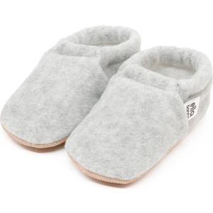 Ella Bonna Polar Bebek Pandufu Ev Patiği, Kaydırmaz Taban, Organik Pamuk Astar Kreş Ayakkabısı, Gri