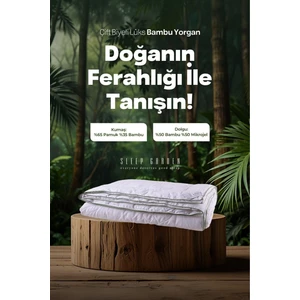 Sleep Garden Tek Kişilik Biyeli Şık Lüks Bambu Yorgan Jüt Keten Çantalı