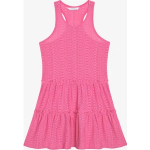 Kız Çocuk Lace Dantel Pembe Elbise