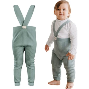 Mama Yoyo Askılı Organik Triko Bebek Taytı - Mint