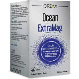 Ocean Extramag Üçlü Magnezyum Kombinasyonu 30 Tablet Güçlü Magnezyum Takviyesi