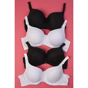 Kadın Destekli Dolgulu Sütyen 4 Adet Pamuk ve Spandex ile Rahatlık