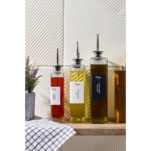 Molivet 3'lü (350-500-750 Ml) Silver Kapak Cam Yağdanlık-Sosluk-Sirkelik