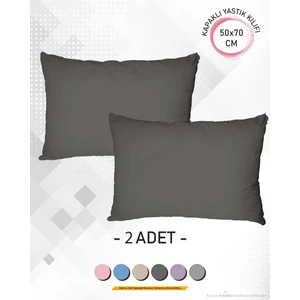 2 Adet Renkli, 50 x 70 Kapaklı Ranforce Premium Yastık Kılıfı