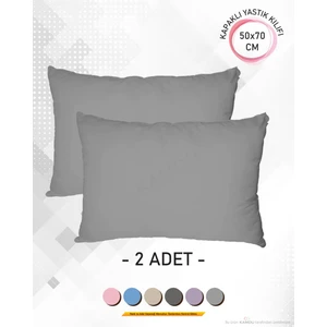 2 Adet Renkli, 50X70 Kapaklı Ranforce Premium Yastık Kılıfı