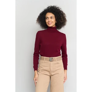 Çetinkaya Miyamira 2276 Bayan Balıkçı Yaka Bordo Triko