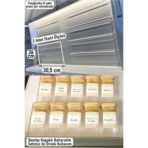 2 Adet Çekmece Içi Baharatlık Düzenleyici Stant Organizer 30,5*13cm (KAVANOZLARI HARİÇTİR) Z305