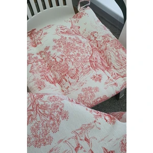 Bordo Fransız Köylüleri Keten Pofidik Sandalye Minderi