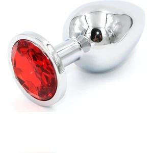 Gümüş Metal Kırmızı Taşlı 8,4 cm Lüks  Plug ve Tıkaç