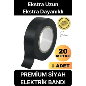 1 Ad. 20 mt Yalıtım Izole Pvc Elektrik Bandı Su Geçirmez Sızdırmaz Koruma Bant Siyah