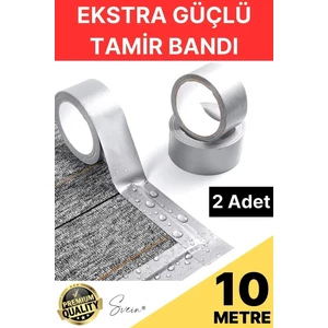 2 Adet 10 mt Gri Lifli Tamir Takviye Onarım Bandı Su Geçirmez Sızdırmaz Kuvvetli Dayanıklı Çatlak