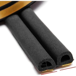 4 Metre Siyah Pvc Doğrama Kapı Pencere Soğuk Geçirmez Sızdırmaz İzolasyon Fitil Yapışkanlı 2x2=4 mt