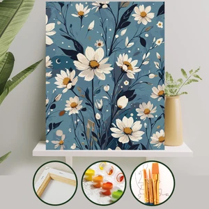 Palmiye Hobi Sanat Sayılarla Boyama Tuval Seti Fırça Boya Dahil (Çıtalı) 40X50 cm - Papatya