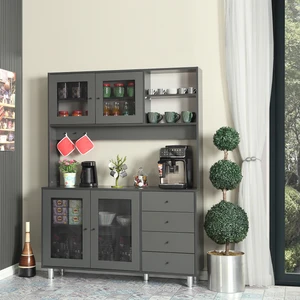 Pasific Home Grano Kahve Köşesi Çok Amaçlı Kiler Dolabı, 140 cm, Antrasit