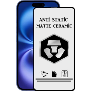 Caseart Apple iPhone 16 Tam Kaplayan Anti Statik Kırılmayan Mat Seramik Nano Esnek Ekran Koruyucu Cam