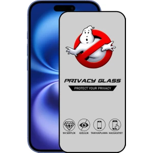 Caseart Apple iPhone 16 Tam Kaplayan Privacy Hayalet Temperli Ekran Koruycu Cam