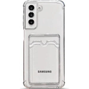 Caseart Samsung Galaxy S21 Plus Kapak Kamera Korumalı Kartlıklı Darbe Emici Özellikli Şeffaf Silikon Kılıf