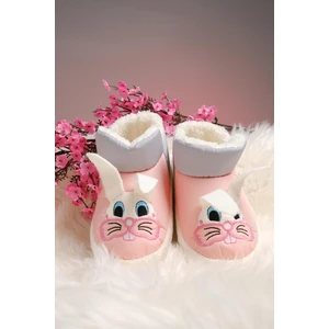 Tavşan Desenli Kaydırmaz Taban Termal Isı Kreş Ev Okul Ayakkabısı Bebek Çocuk Panduf Ev Botu