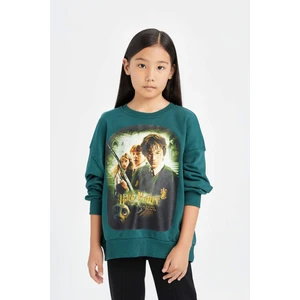 Kız Çocuk Harry Potter Oversize Geniş Kalıp Bisiklet Yaka Sweatshirt D3860A824AU