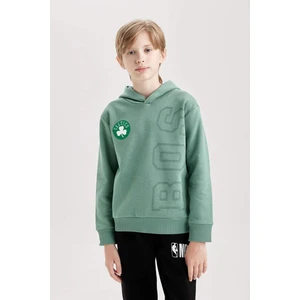 Erkek Çocuk Yeşil NBA Boston Celtics Kapüşonlu Sırt Baskılı Kalın Sweatshirt D3124A824AU