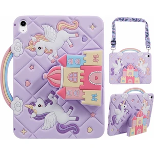 Forestl Digital iPad 10.9 (2022) Silikon At Kalesi Desen Standı Kayışlı Tablet Kılıfı (Yurt Dışından)