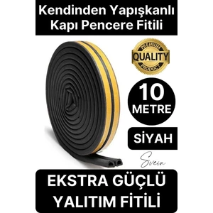 Premium Kapı Pencere Soğuk Toz Geçirmez Izolasyon Fitili Kendinden Yapışkanlı Isı Yalıtım 2x5=10 mt
