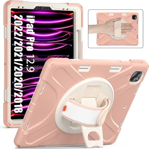 Forestl Digital iPad Pro 12 9 Inç (2022 2021 2020 2018) X Shape Pc Tpu Combo Standı El Kayışı Ile Tablet Kılıfı (Yurt Dışından)