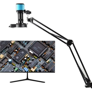 Triline 48MP 4K 60F/S Endüstriyel Mikroskop Katlanabilir Tutucu 150X Zoom Lensli 56 LED Halka Işık