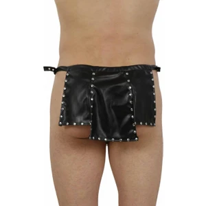 Asil Suni Deri Fantezi Erkek Tokalı Gladyatör Kostümü