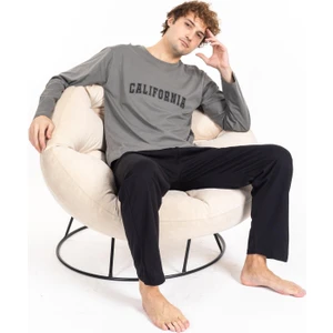 Erkek Penye Pamuk Regular Kalıp Sıfır Yaka Kaliteli Pijama Takımı A803123