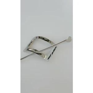 Âlâ Atelier Kore Stili Gümüş Dikdörtgen Renk Metal Topuz Tokası