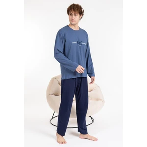 Erkek Penye Pamuk Regular Kalıp Sıfır Yaka Kaliteli Pijama Takımı A803123