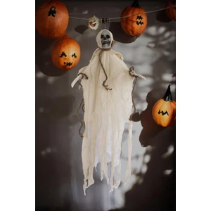 Parti Adresi Cadılar Bayramı Kuru Kafa Iskelet Figürlü Asılabilir Halloween Parti Dekoru 70 cm Beyaz