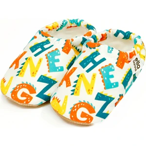 Ella Bonna Desenli Bebek Patiği, Kaydırmaz Taban, Ev Kreş Ayakkabısı Panduf, Harfler