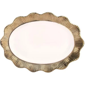 Servis Tabağı Lace Oval Gold 38 cm