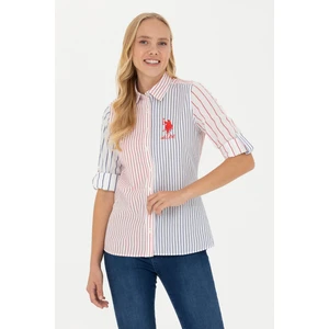 U.S. Polo Assn. Kadın Kırmızı Gömlek Desenli 50263884-VR030