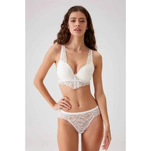 Pierre Cardin 4737 Balenli Soft Pushup Sütyen Külot Takım-Ekru