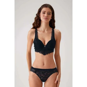Pierre Cardin 4737 Balenli Soft Pushup Sütyen Külot Takım-Siyah