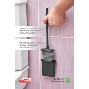 Pure Age 2 adet Silikon Duvara Yapışan Bükülebilir Pratik Silikon Wc Klozet ve Tuvalet Fırçası