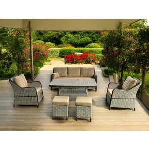 Tu Tienda Ravenna 3 1 1 Masa 2 Puf Bahçe Balkon Mobilyası,sütlü Kahve
