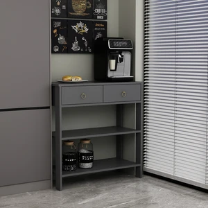 Luke Modern 2 Çekmeceli 2 Raflı Kahve Köşesi Airfry Dolabı