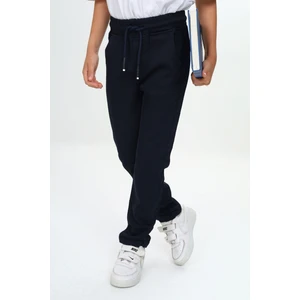 Çocuk Unisex Kız/erkek Beli Lastikli Dar Paça Pamuklu Gabardin Kumaş Lacivert Okul PANTOLONU-PNT-2023