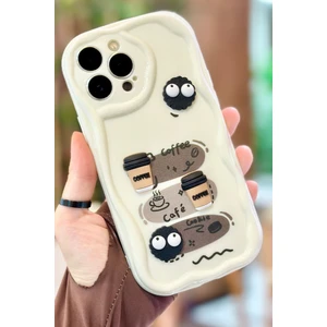 Vip Case Apple iPhone 15 Pro Max  Kahve Kurabiye Desenli 3 Boyutlu Şirin Parlak Tasarım Cookie Kılıf