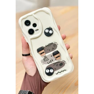 Vip Case Redmi Note 12 Pro 5g   Kahve Kurabiye Desenli 3 Boyutlu Şirin Parlak Tasarım Cookie Kılıf